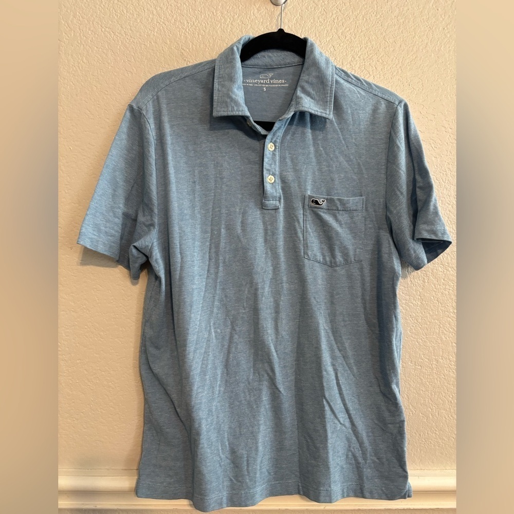 Vineyard Vines Men’s Light Blue Edgartown Short-sleeve Polo Shirt Size Small